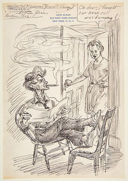 Wonderful Havanas, John Sloan (American, Lock Haven, Pennsylvania 1871–1951 Hanover, New Hampshire), Pen and ink 