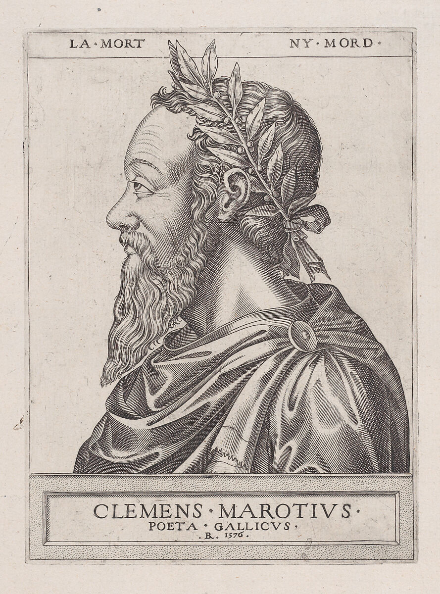 Clément Marot, René Boyvin (French, Angers ca. 1525–1598 or 1625/6 Angers), Engraving 
