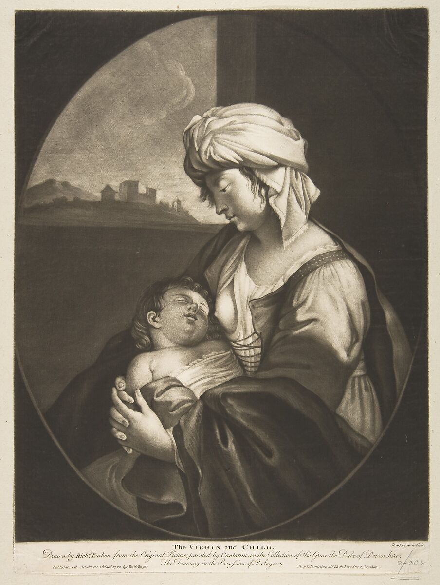 Virgin and Child, Robert Laurie (British, London 1755–1836 Broxbourne, Hertfordshire), Mezzotint 