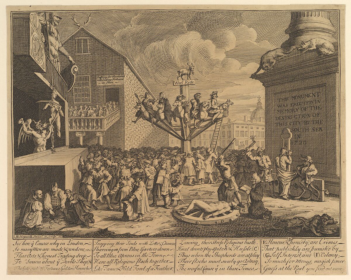 The South Sea Scheme, William Hogarth (British, London 1697–1764 London), Etching and engraving; seventh state of seven 