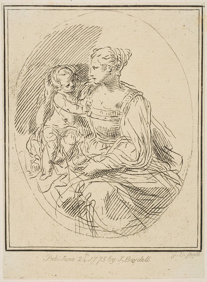 Virgin and Child, After Simone Cantarini (Italian, Pesaro 1612–1648 Verona), Etching 