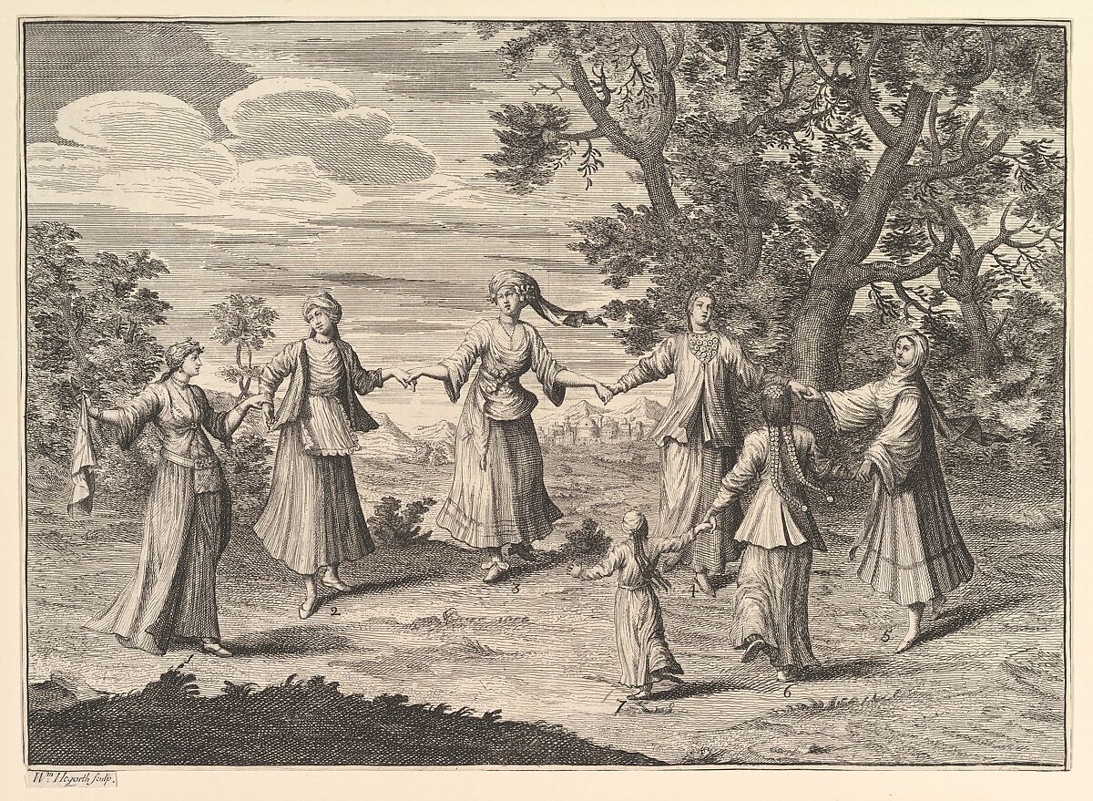 A Native Dance (Aubry de La Mottraye's "Travels throughout Europe, Asia and into Part of Africa...,"  London, 1724, vol. I, pl. 11), William Hogarth (British, London 1697–1764 London), Etching and engraving 