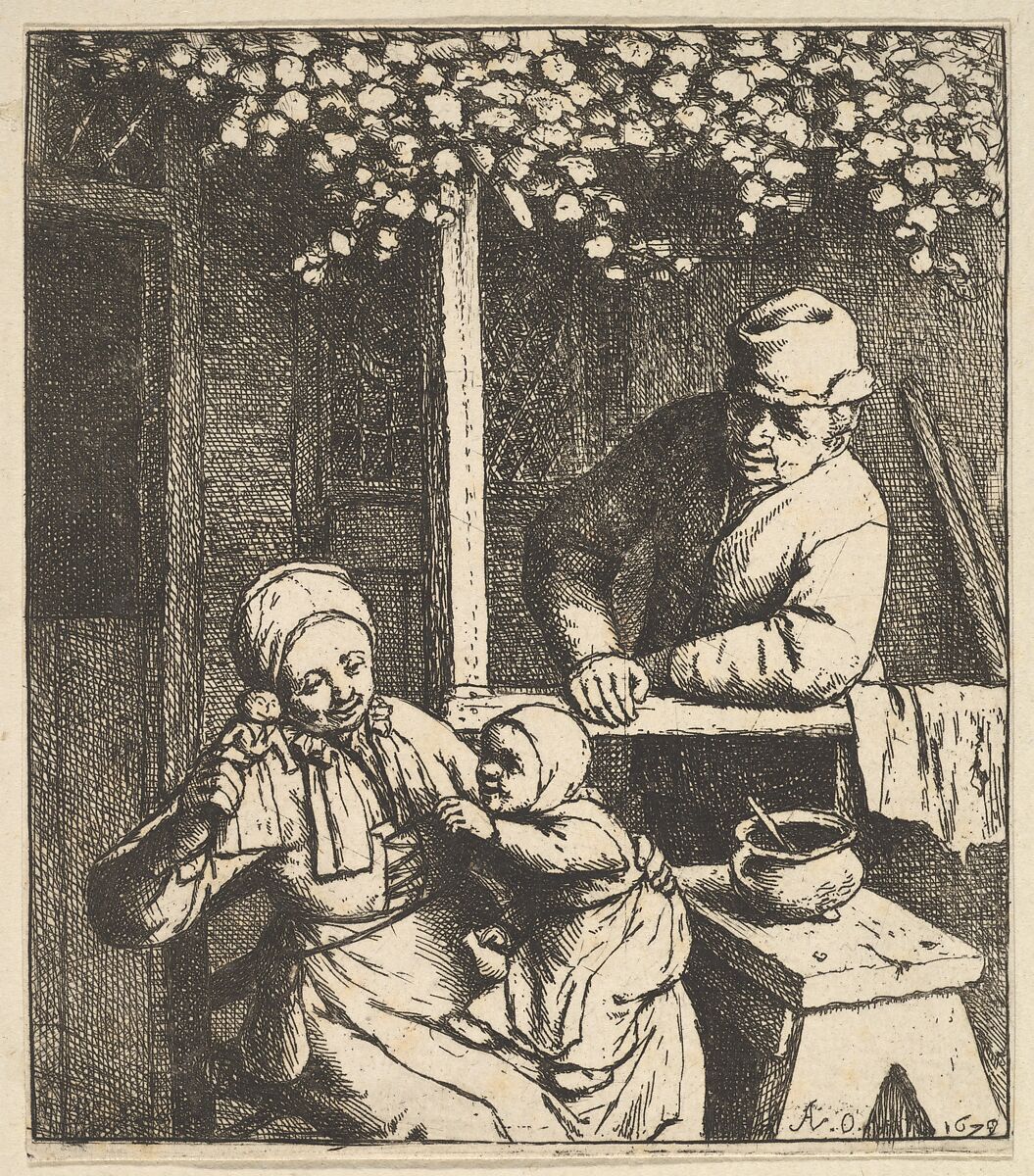 The Doll, Adriaen van Ostade (Dutch, Haarlem 1610–1685 Haarlem), Etching 