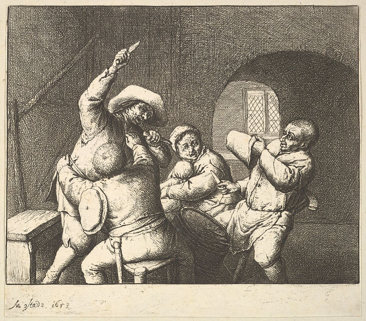 The Knife Thrust, Adriaen van Ostade (Dutch, Haarlem 1610–1685 Haarlem), Etching 