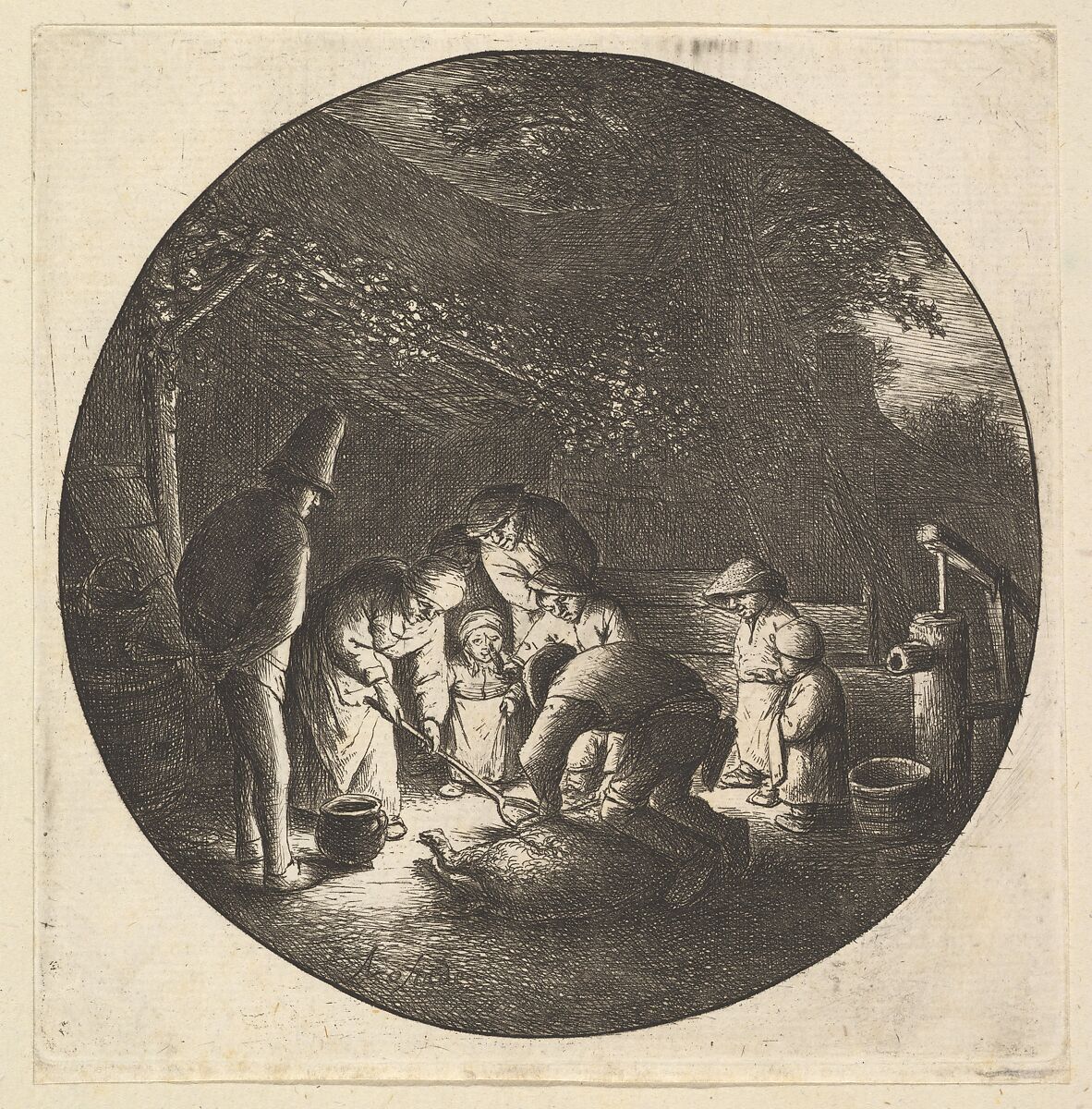 Pork Butcher, Adriaen van Ostade (Dutch, Haarlem 1610–1685 Haarlem), Etching 
