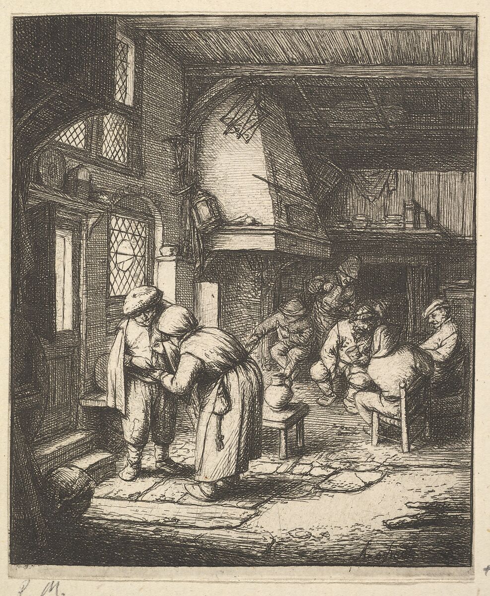 Peasant Paying his Bill, Adriaen van Ostade (Dutch, Haarlem 1610–1685 Haarlem), Etching 