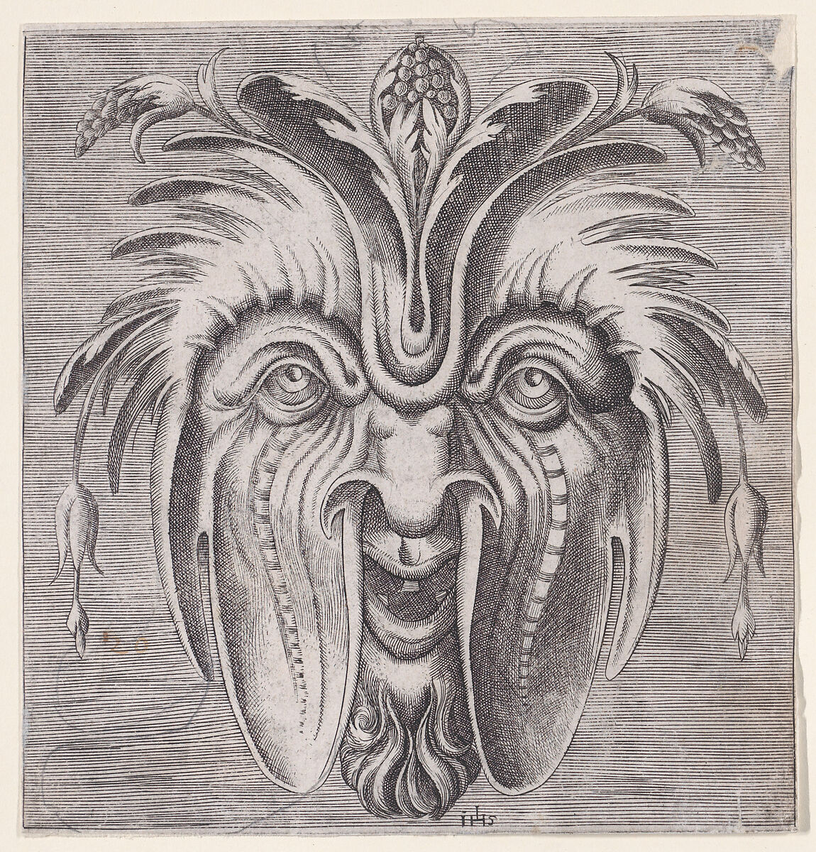 Mask from Libro di Variate mascare, After René Boyvin (French, Angers ca. 1525–1598 or 1625/6 Angers), Engraving 