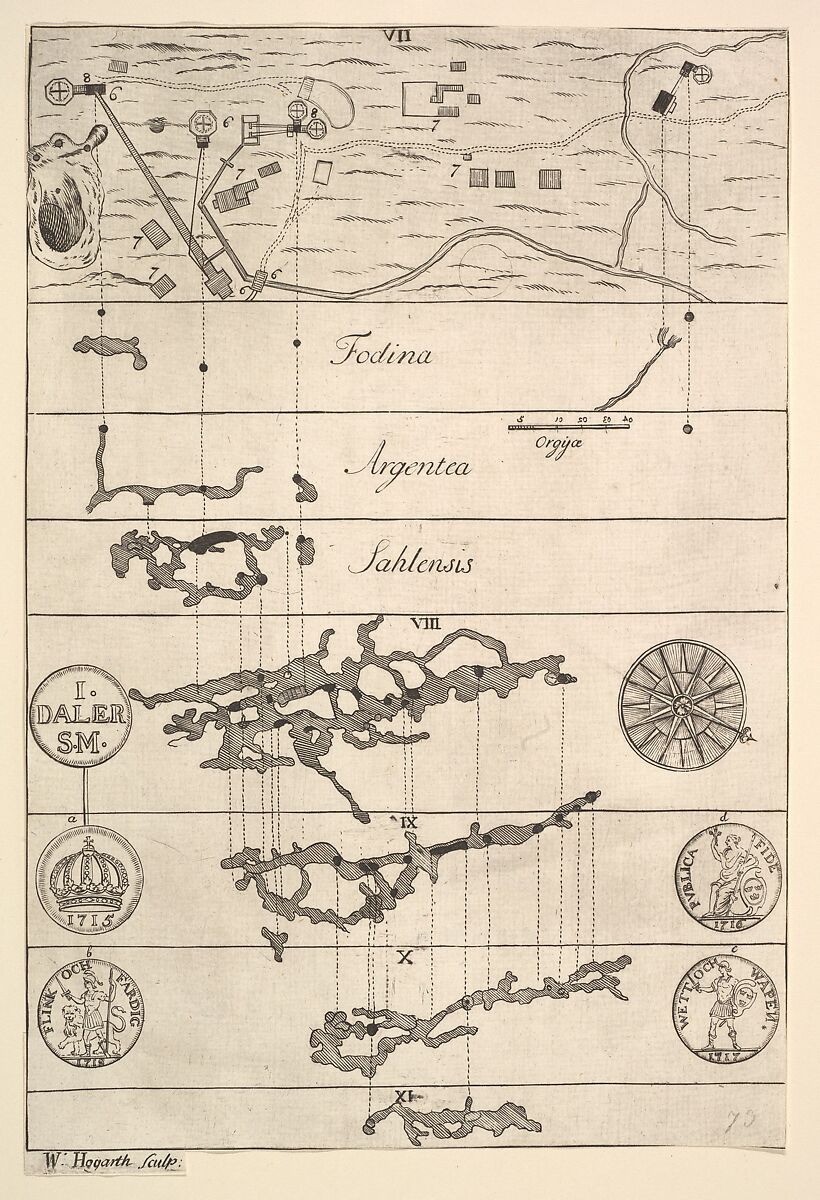 Fodina argentea Sahlensis – A Silver Mine at Sala - II (Aubry de La Mottraye's "Travels throughout Europe, Asia and into Part of Africa...,"  London, 1724, vol. II, pl. 33, no. 2), William Hogarth (British, London 1697–1764 London), Etchng and engraving 