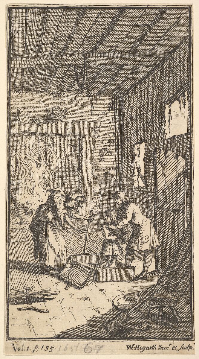 The New Metamorphosis, Plate 4: Invidiosa Releases Fantasio, William Hogarth (British, London 1697–1764 London), Etching and engraving 