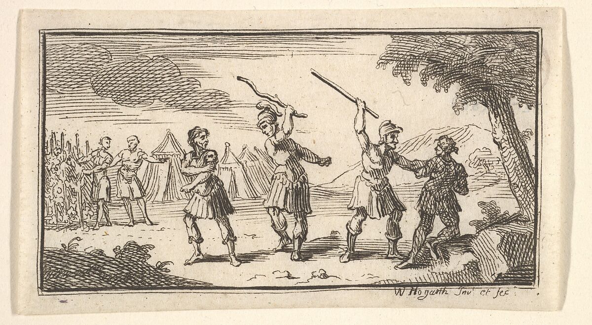 Fustium Admonitio (John Beaver, Roman Military Punishments, 1725), William Hogarth (British, London 1697–1764 London), Etching 