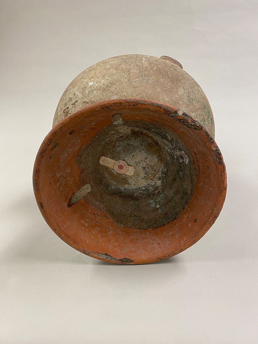 Jar in the shape of bronze container (hu), Earthenware with lead green glaze, China