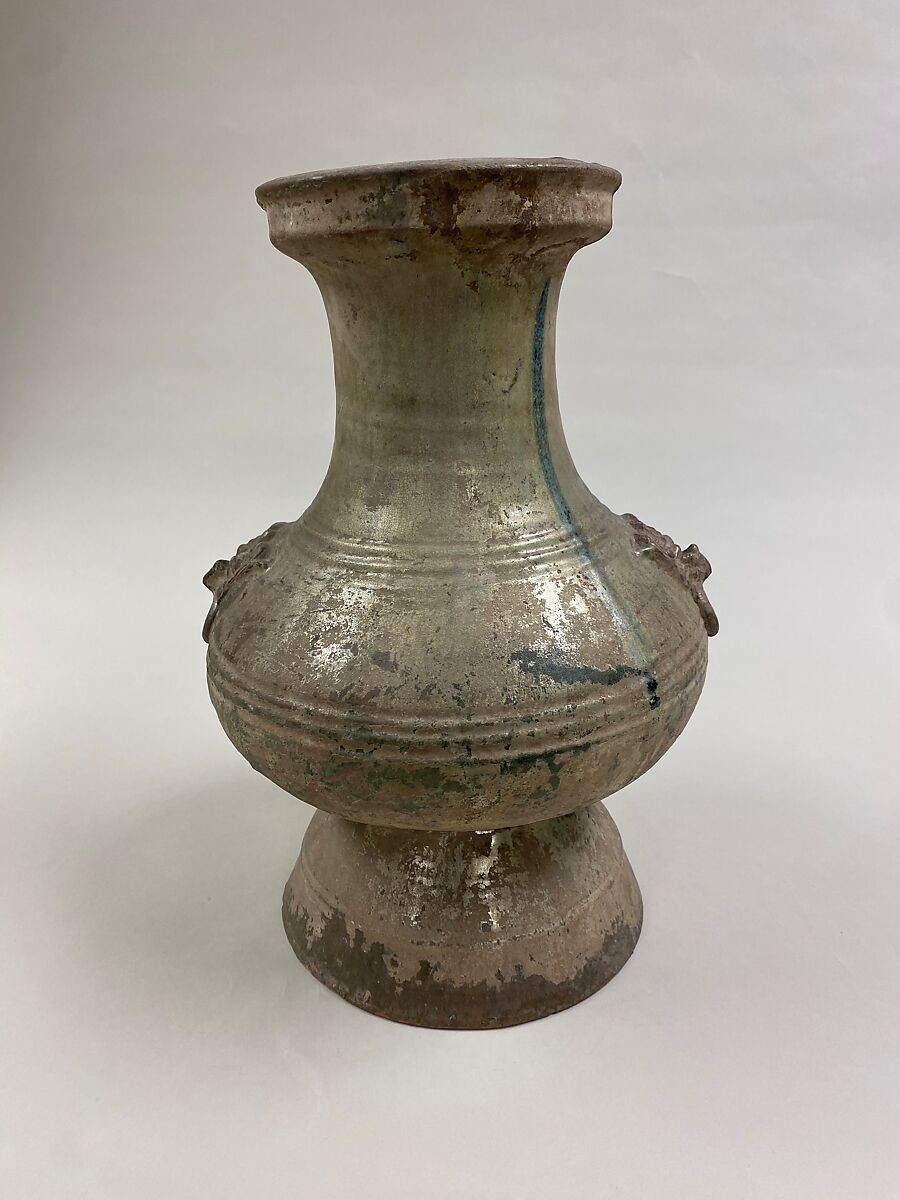 Jar in the shape of bronze container (hu), Earthenware with lead green glaze, China