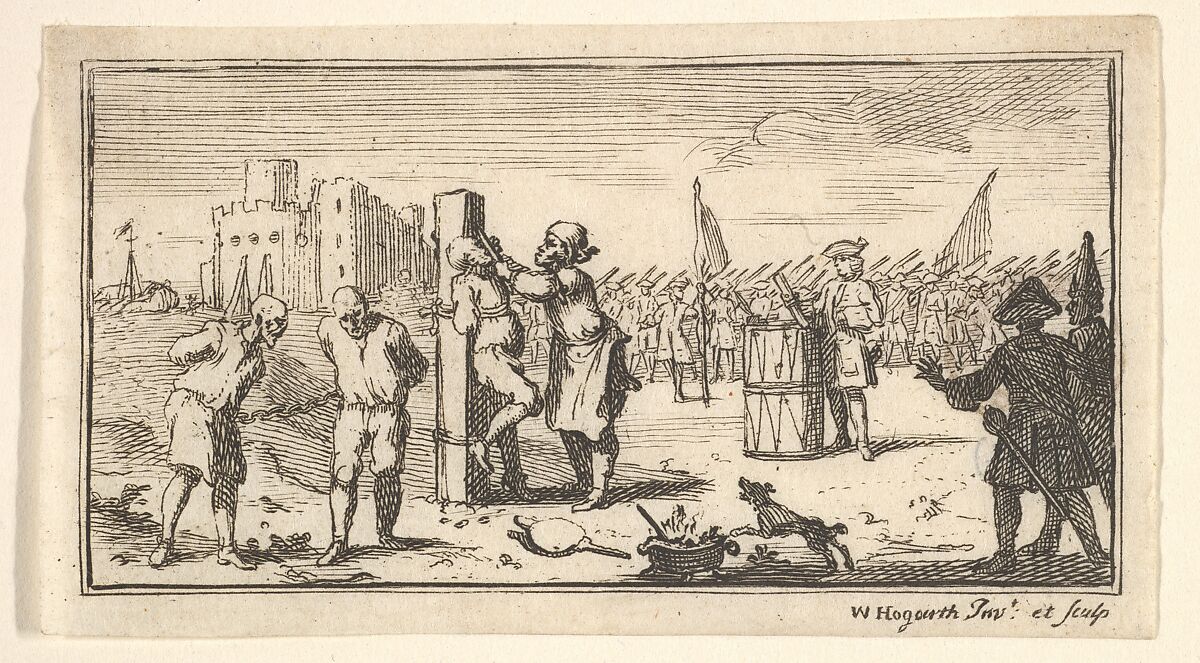 Cutting Off the Nose (Modern Military Punishments), William Hogarth (British, London 1697–1764 London), Etching 