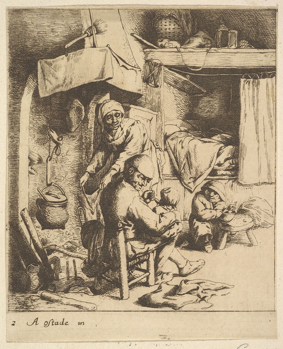 Father Feeding Child, After Adriaen van Ostade (Dutch, Haarlem 1610–1685 Haarlem), Etching 