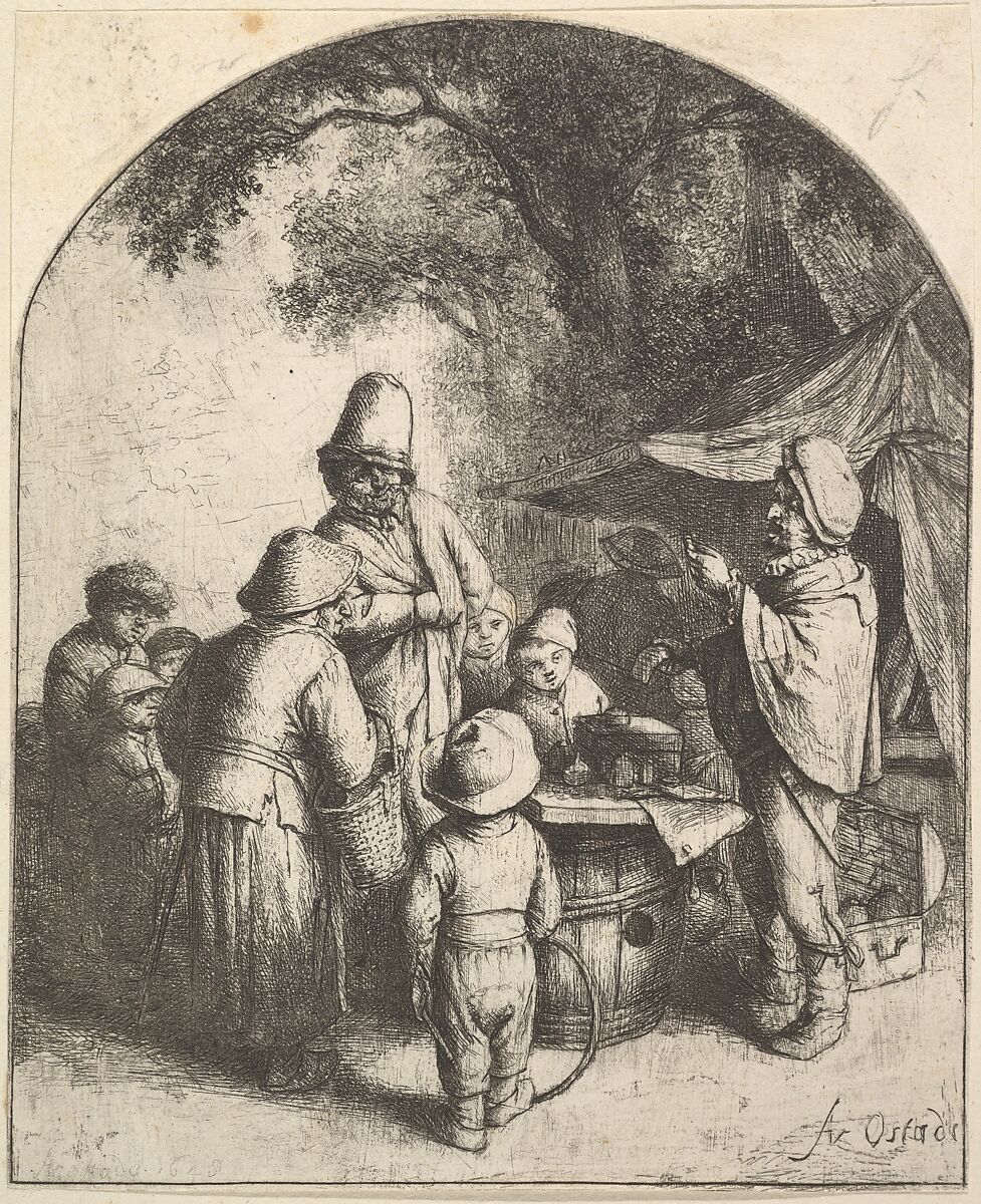 The Quack, Adriaen van Ostade (Dutch, Haarlem 1610–1685 Haarlem), Etching 