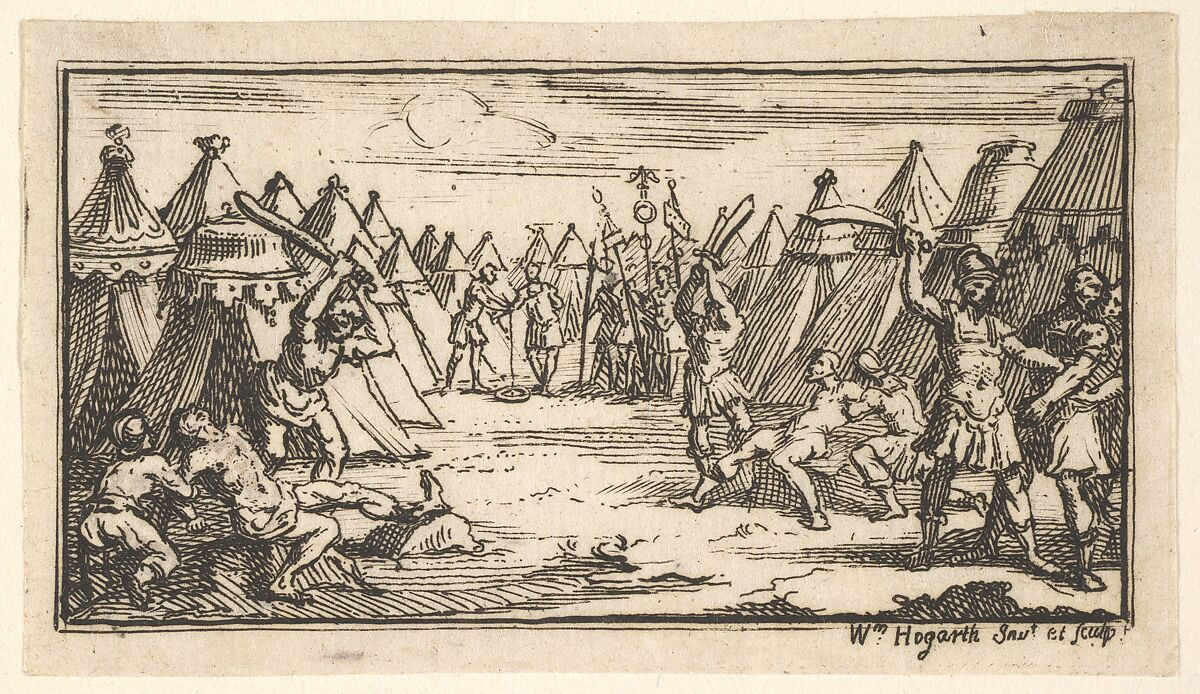 Breaking the Legs (John Beaver, Roman Military Punishments, 1725), William Hogarth (British, London 1697–1764 London), Etching 
