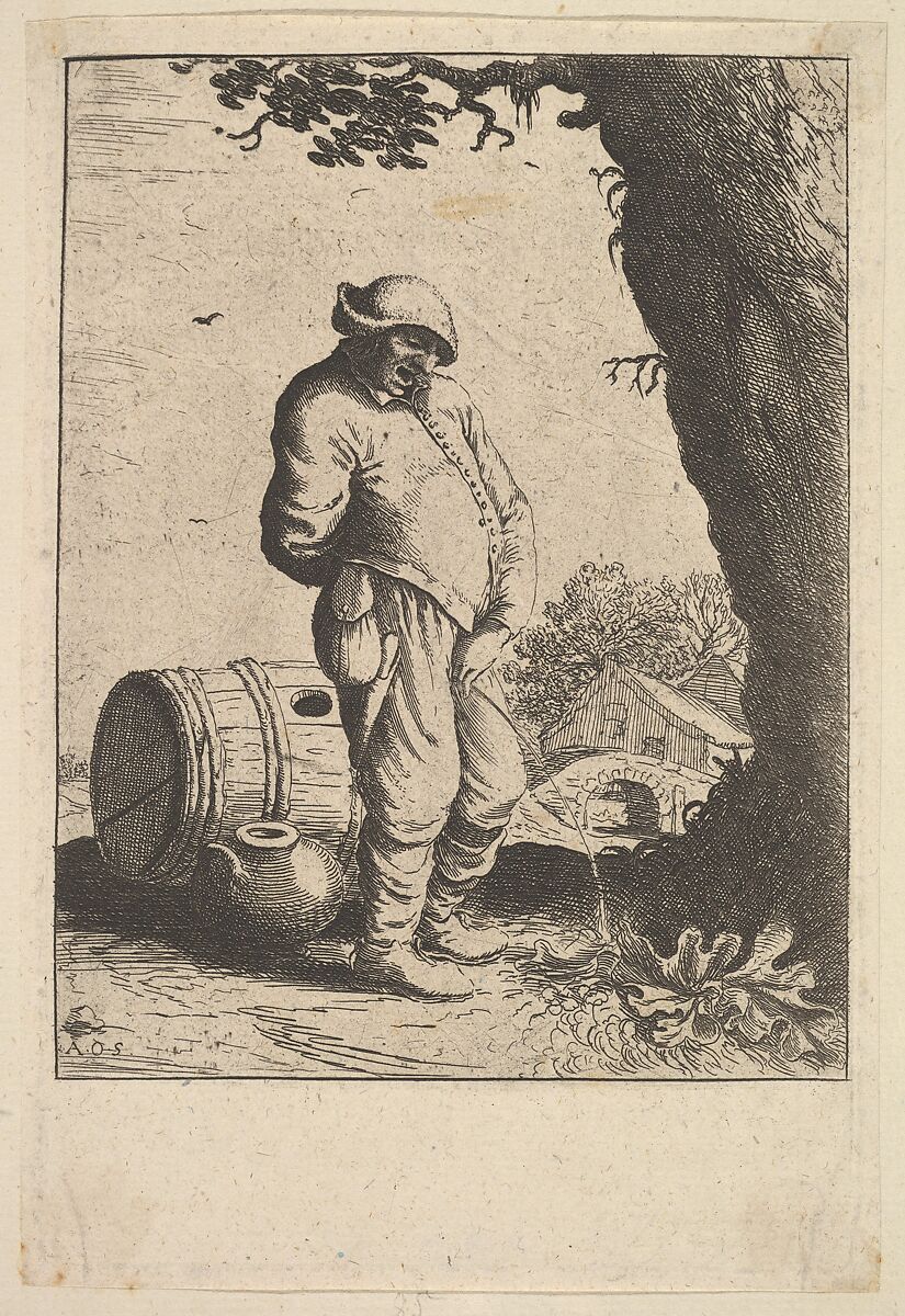 The Pissing Man, Adriaen van Ostade (Dutch, Haarlem 1610–1685 Haarlem), Etching 