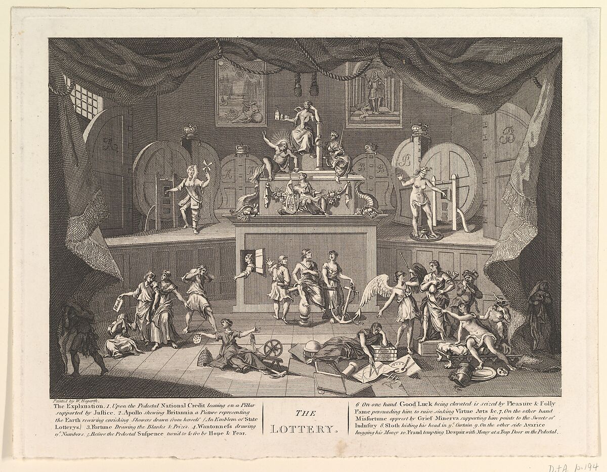 The Lottery, After William Hogarth (British, London 1697–1764 London), Engraving and etching 