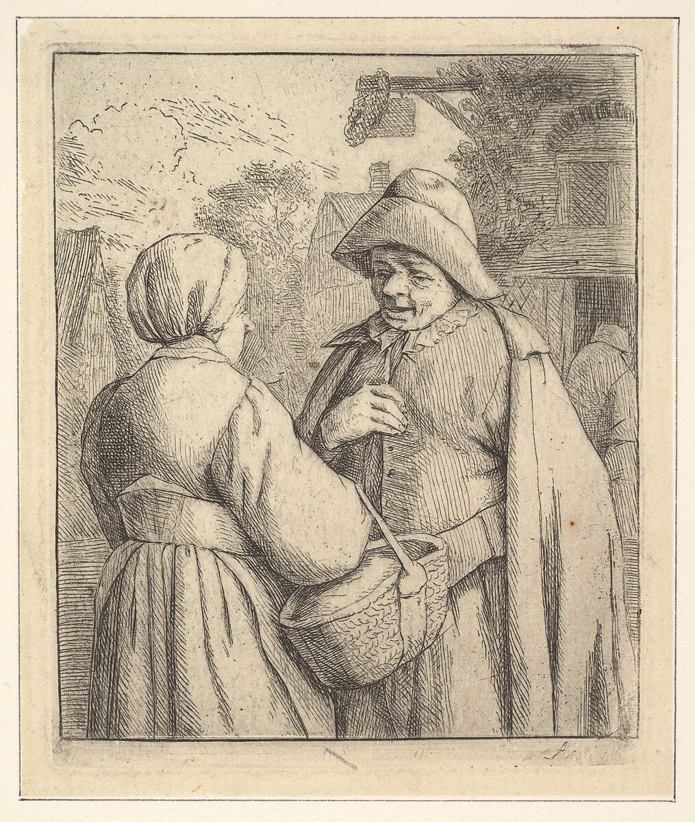 Conversation in the Street, After Adriaen van Ostade (Dutch, Haarlem 1610–1685 Haarlem), Etching 