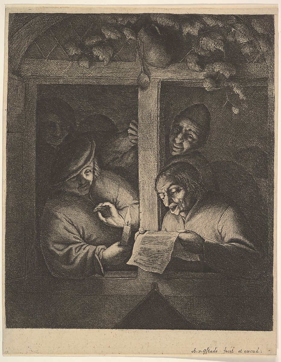 Singers at the Window, Adriaen van Ostade (Dutch, Haarlem 1610–1685 Haarlem), Etching