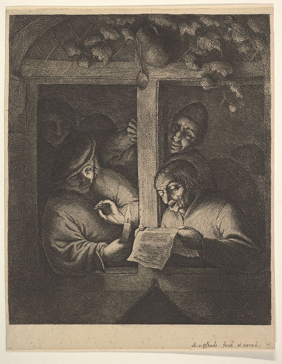 Singers at the Window, Adriaen van Ostade (Dutch, Haarlem 1610–1685 Haarlem), Etching 