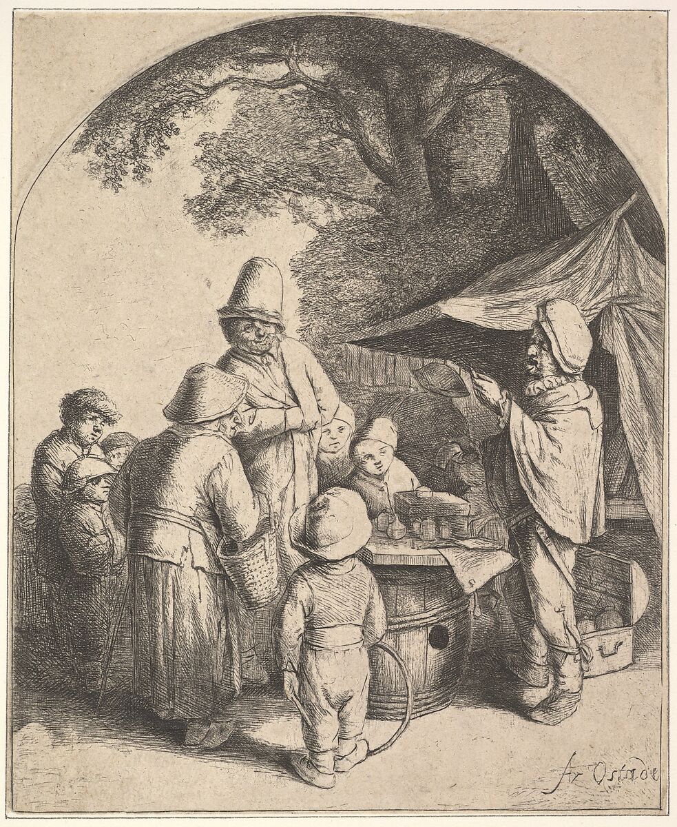 The Quack, Adriaen van Ostade (Dutch, Haarlem 1610–1685 Haarlem), Etching 