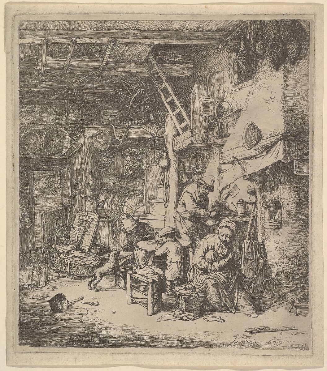 The Family, Adriaen van Ostade (Dutch, Haarlem 1610–1685 Haarlem), Etching 
