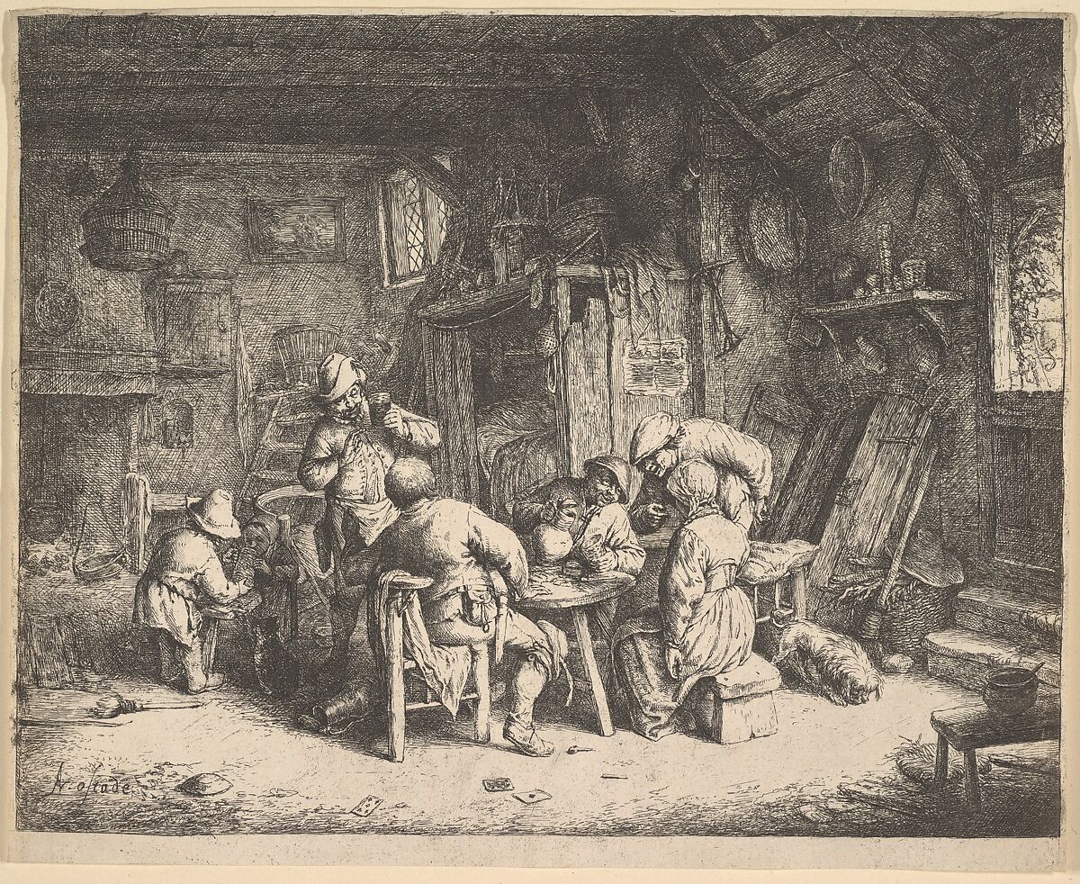The Taste, Adriaen van Ostade (Dutch, Haarlem 1610–1685 Haarlem), Etching 