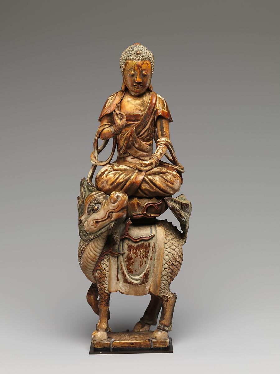 Buddha Shakyamuni with attendant bodhisattvas, Mammoth ivory, China 