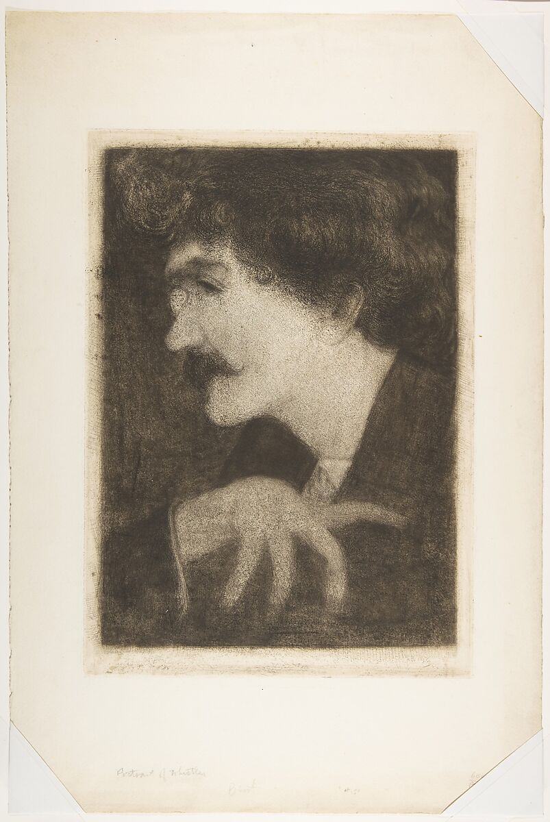 Suggestion by Whistler for his Portrait, Anonymous, British, 19th century, Etching and roulette