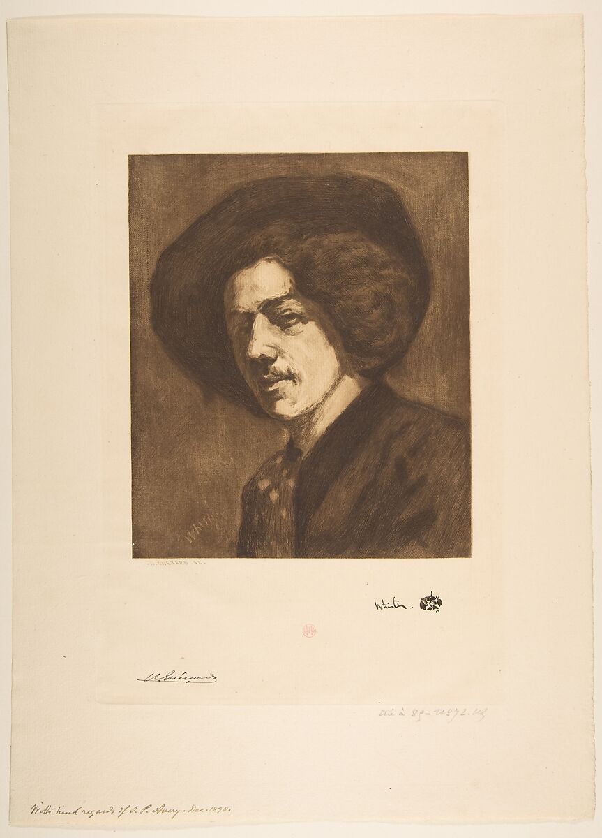 Whistler's "Portrait of Himself", Henri Charles Guérard (French, Paris 1846–1897 Paris), Roulette, aquatint and etching; seventh state of seven