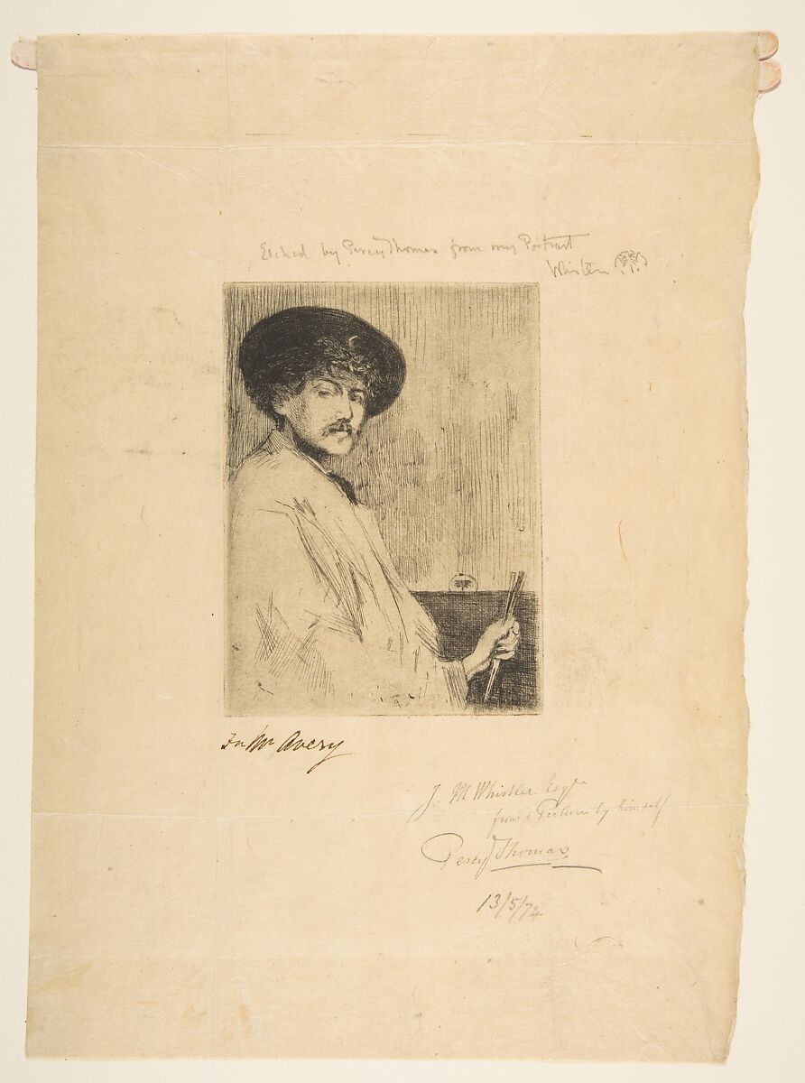 James McNeill Whistler, Percy Thomas (British, London 1846–1922 London), Etching; early state (before addition of artist's signature lower left center)