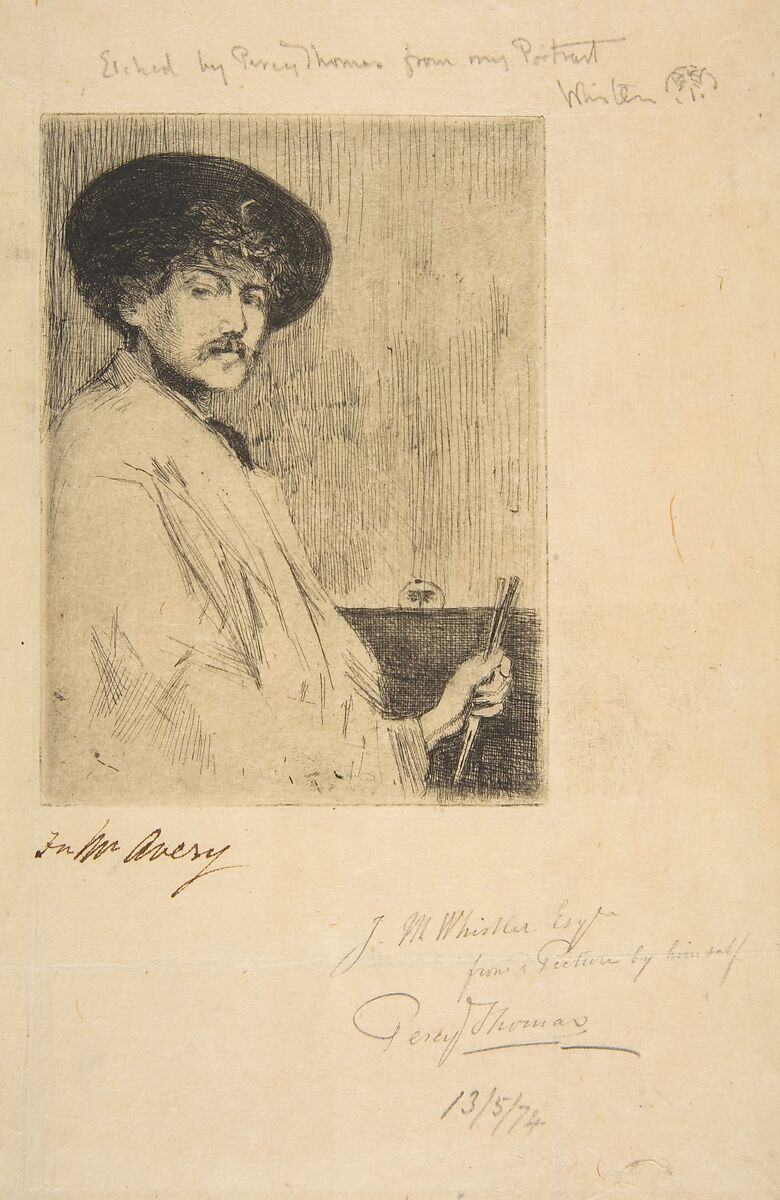 James McNeill Whistler, Percy Thomas (British, London 1846–1922 London), Etching; early state (before addition of artist's signature lower left center) 