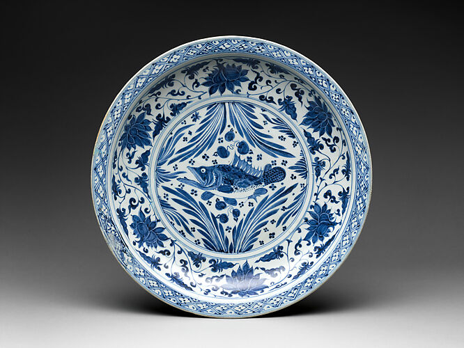 Foliated plate with rocks, plants, and melons | China | Yuan dynasty ...