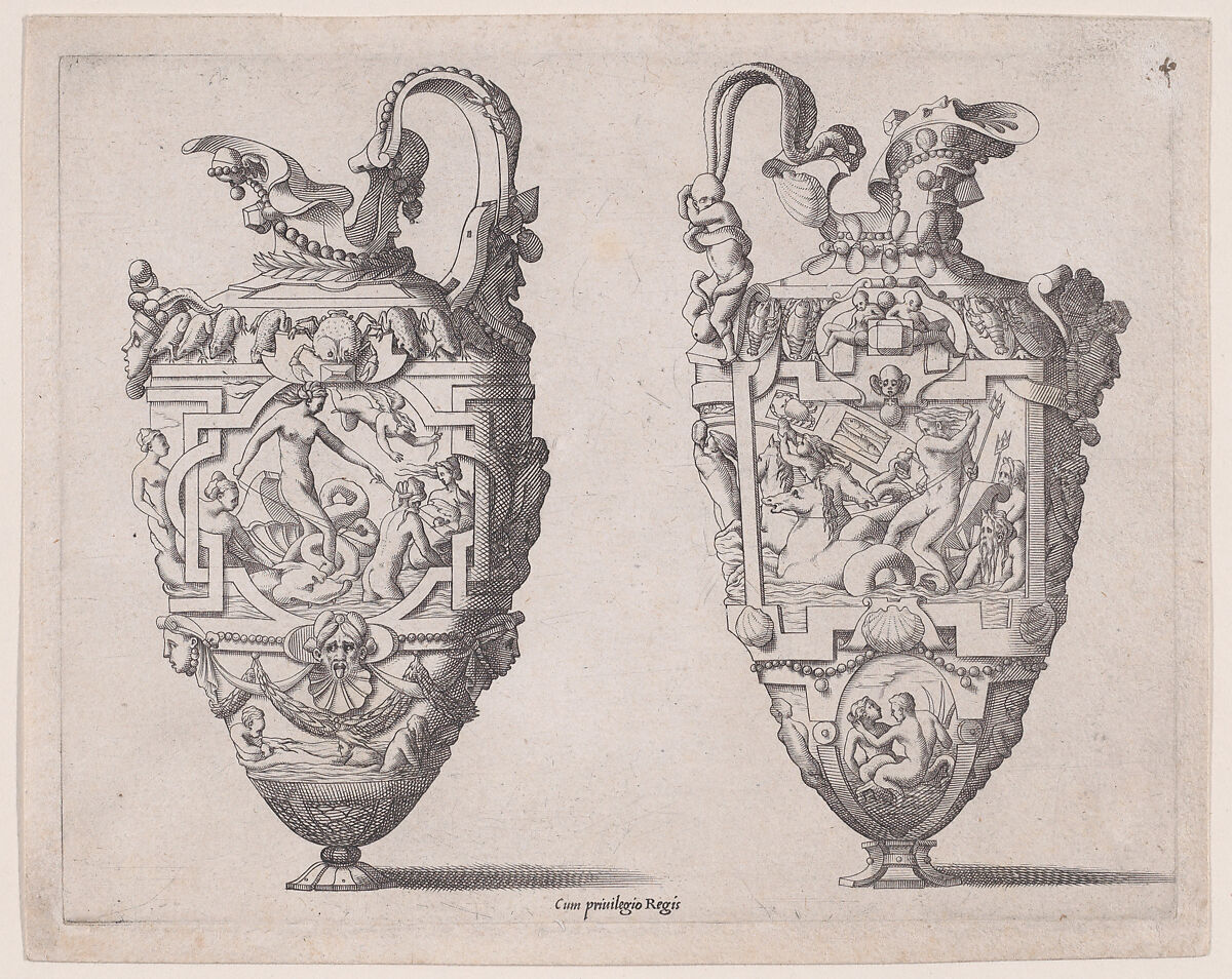 Two Ewers, René Boyvin (French, Angers ca. 1525–1598 or 1625/6 Angers), Engraving 