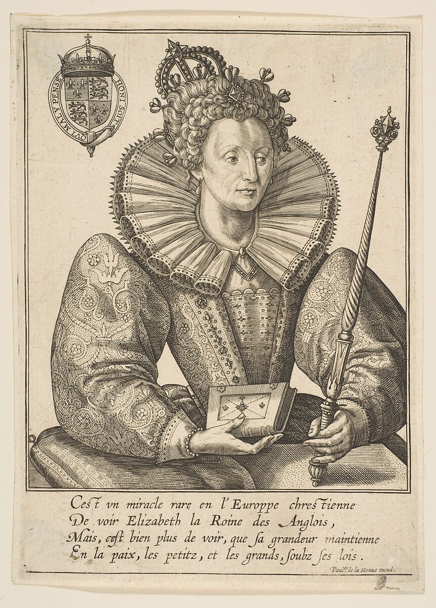 Queen Elizabeth I of England, Attributed to Frans Huys (Netherlandish, 1522–1562), Engraving 