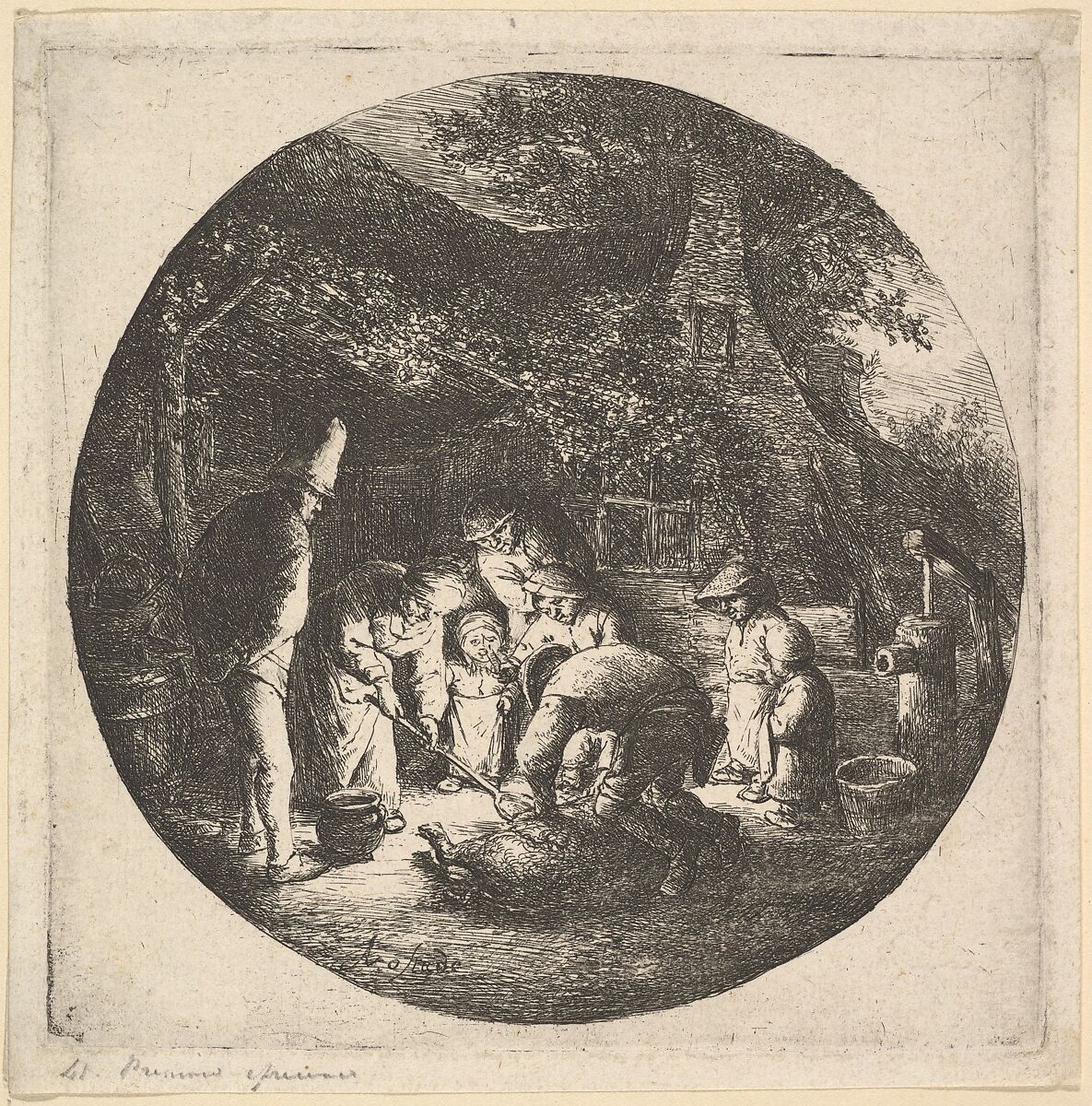 Pork  Butcher, Adriaen van Ostade (Dutch, Haarlem 1610–1685 Haarlem), Etching 