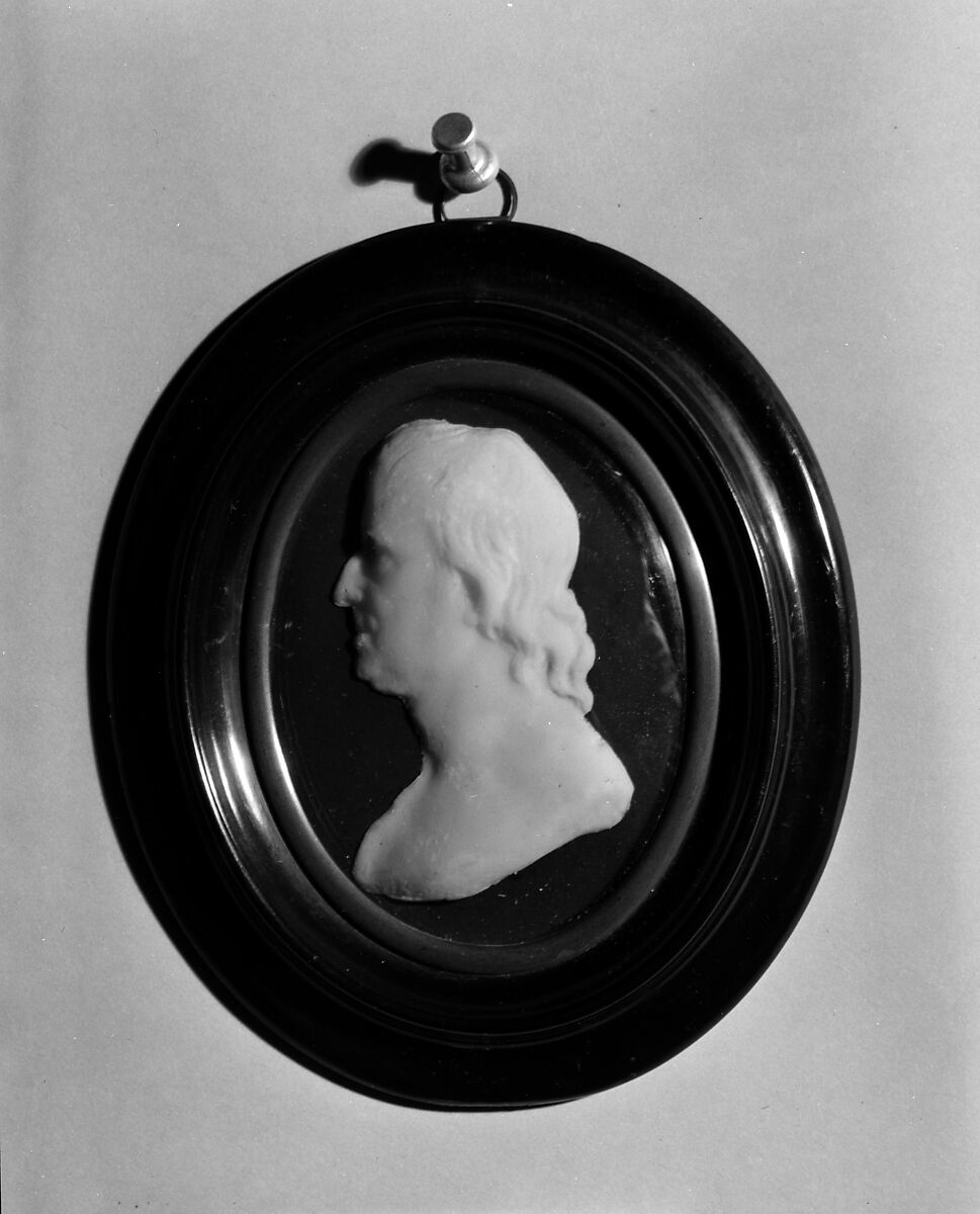 Profile Bust of George Washington, Robert Ball Hughes (1806–1868), Wax, glass, wood 