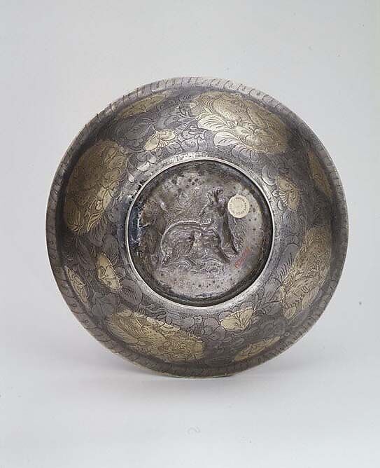 Bowl with deer, Silver with parcel gilding, China