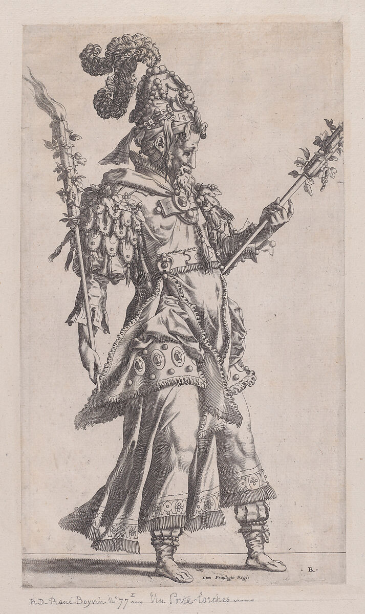 Torch Bearer, René Boyvin (French, Angers ca. 1525–1598 or 1625/6 Angers), Engraving 