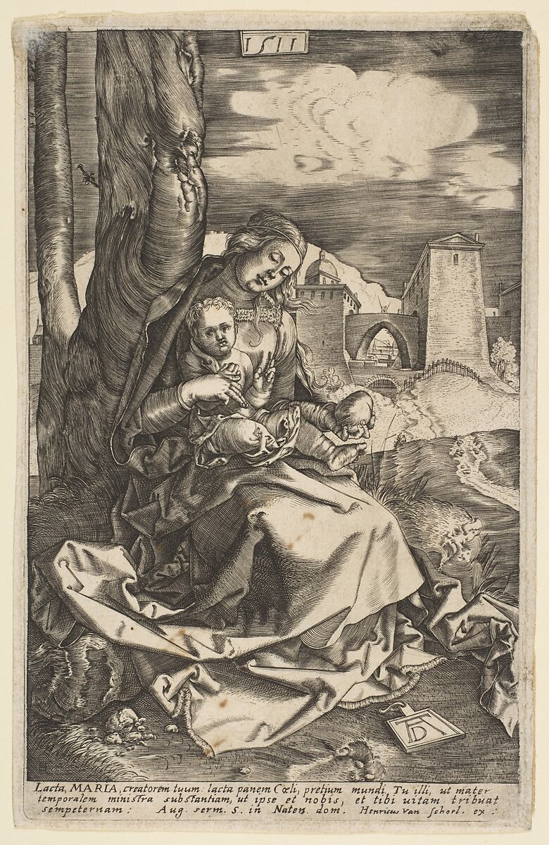 Virgin and Child with a Pear, copy, After Albrecht Dürer (German, Nuremberg 1471–1528 Nuremberg), Engraving 