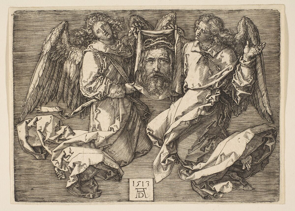 The Sudarium Displayed by Two Angels, Albrecht Dürer (German, Nuremberg 1471–1528 Nuremberg), Engraving 
