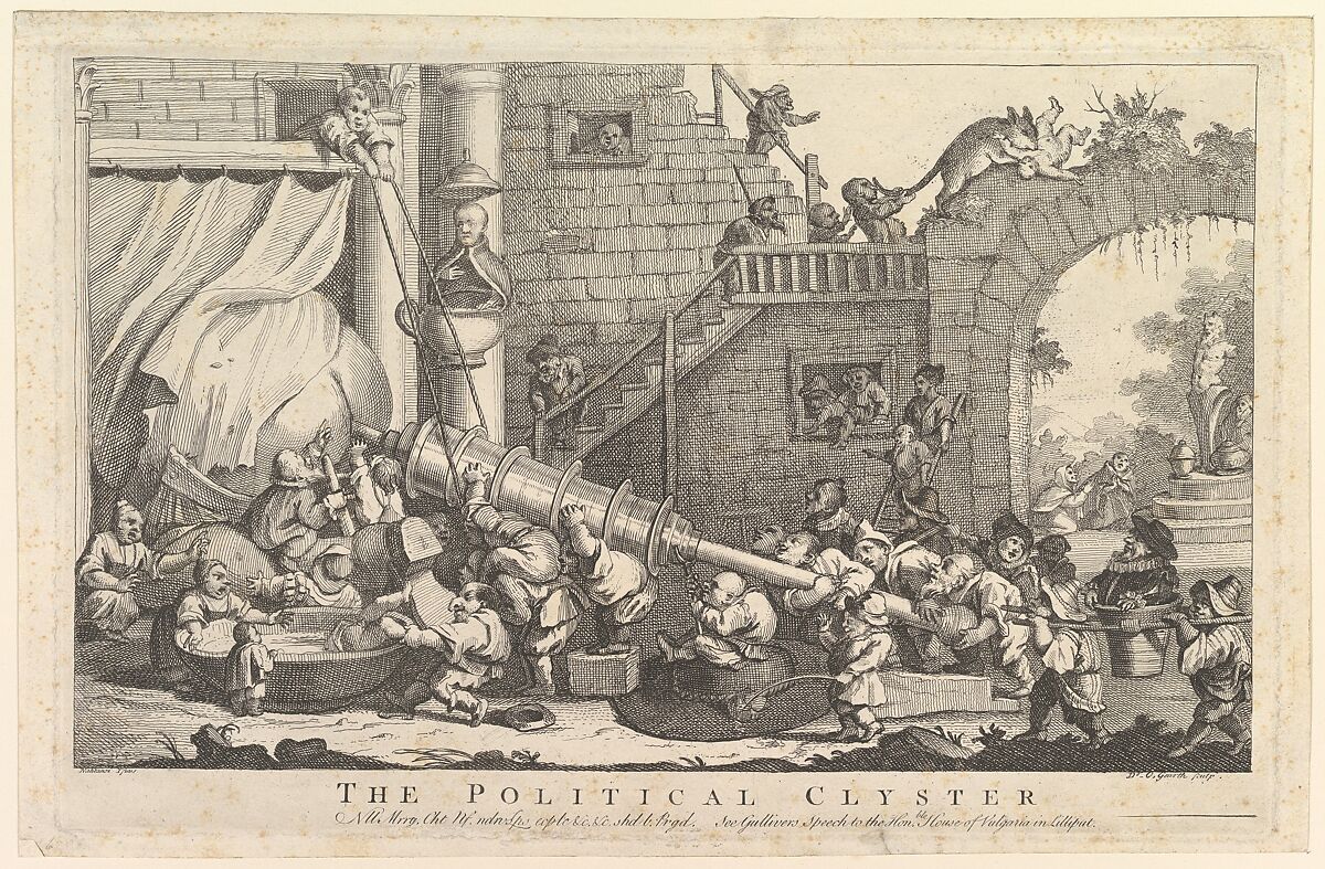 The Political Clyster, Derived from William Hogarth (British, London 1697–1764 London), Etching and engraving; second state of three 