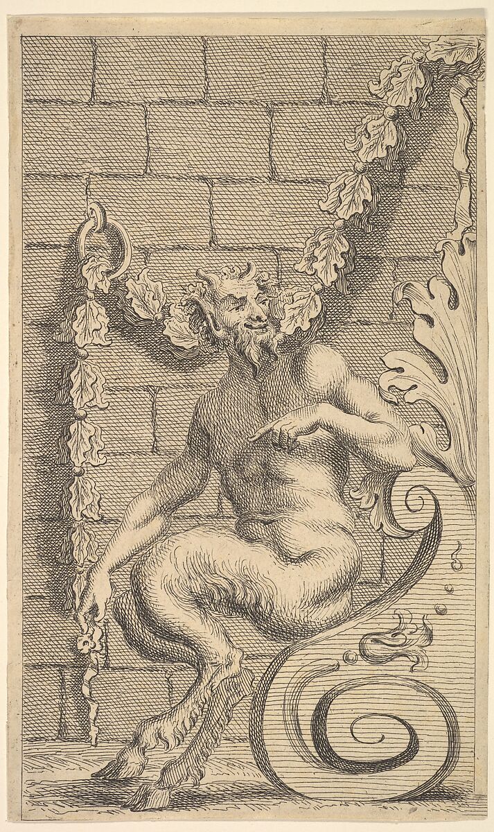 Sitting Satyrs, G. King (British, active 1732–49), Etching and engraving 