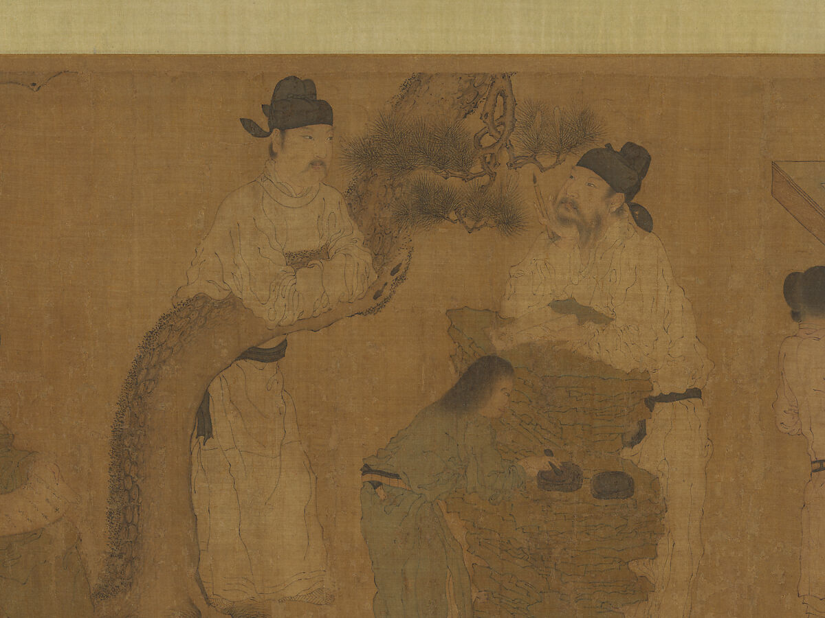 Scholars of the Liuli Hall, Unidentified artist Chinese, late 13th century, Handscroll; ink and color on silk, China