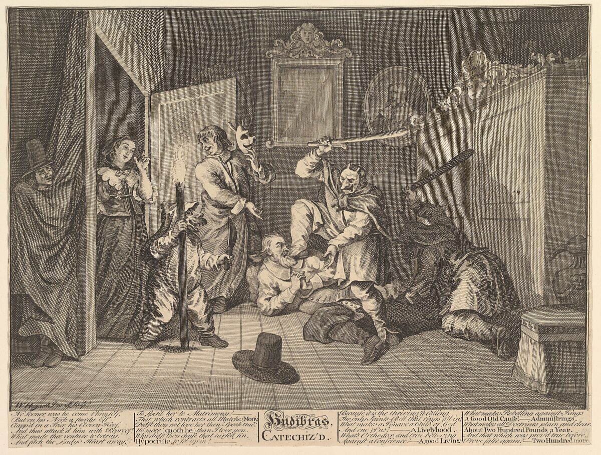 Hudibras Catechized (Twelve Large Illustrations for Samuel Butler's Hudibras, Plate 9), William Hogarth (British, London 1697–1764 London), Etching and engraving; second state of three 