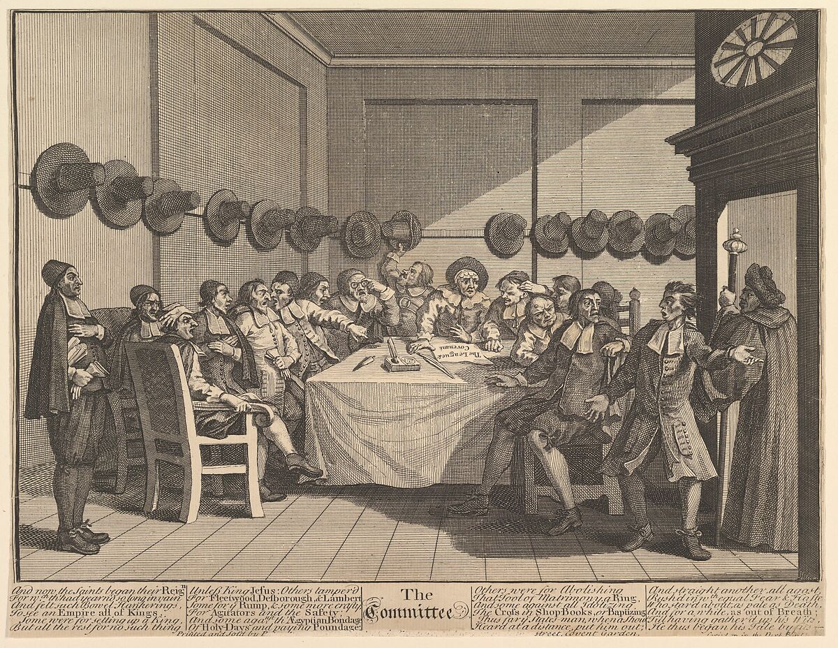 The Committee  (Twelve Large Illustrations for Samuel Butler's Hudibras, Plate 10), William Hogarth (British, London 1697–1764 London), Etching and engraving; fifth state five 