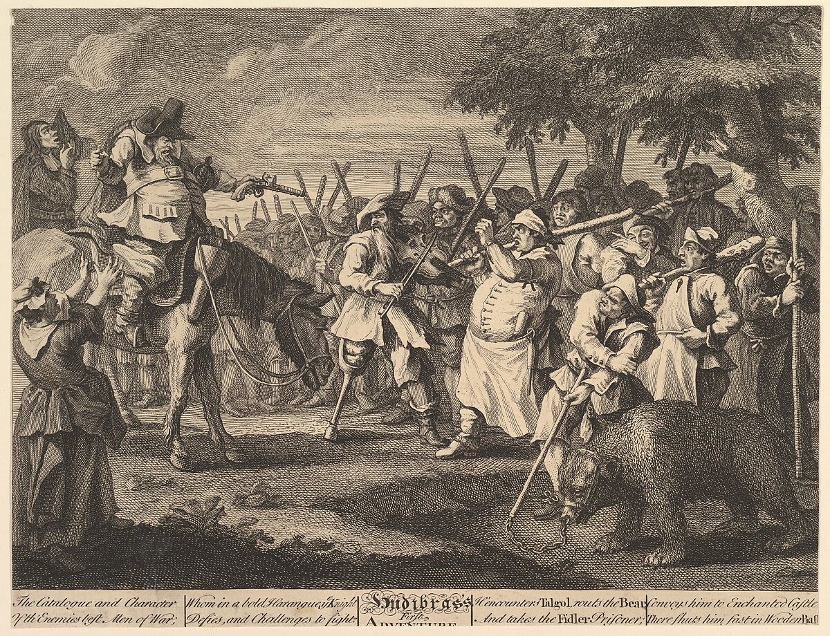 Hudibras' First Adventure (Twelve Large Illustrations for Samuel Butler's Hudibras, Plate 3), William Hogarth (British, London 1697–1764 London), Etching and engraving; second state of five 