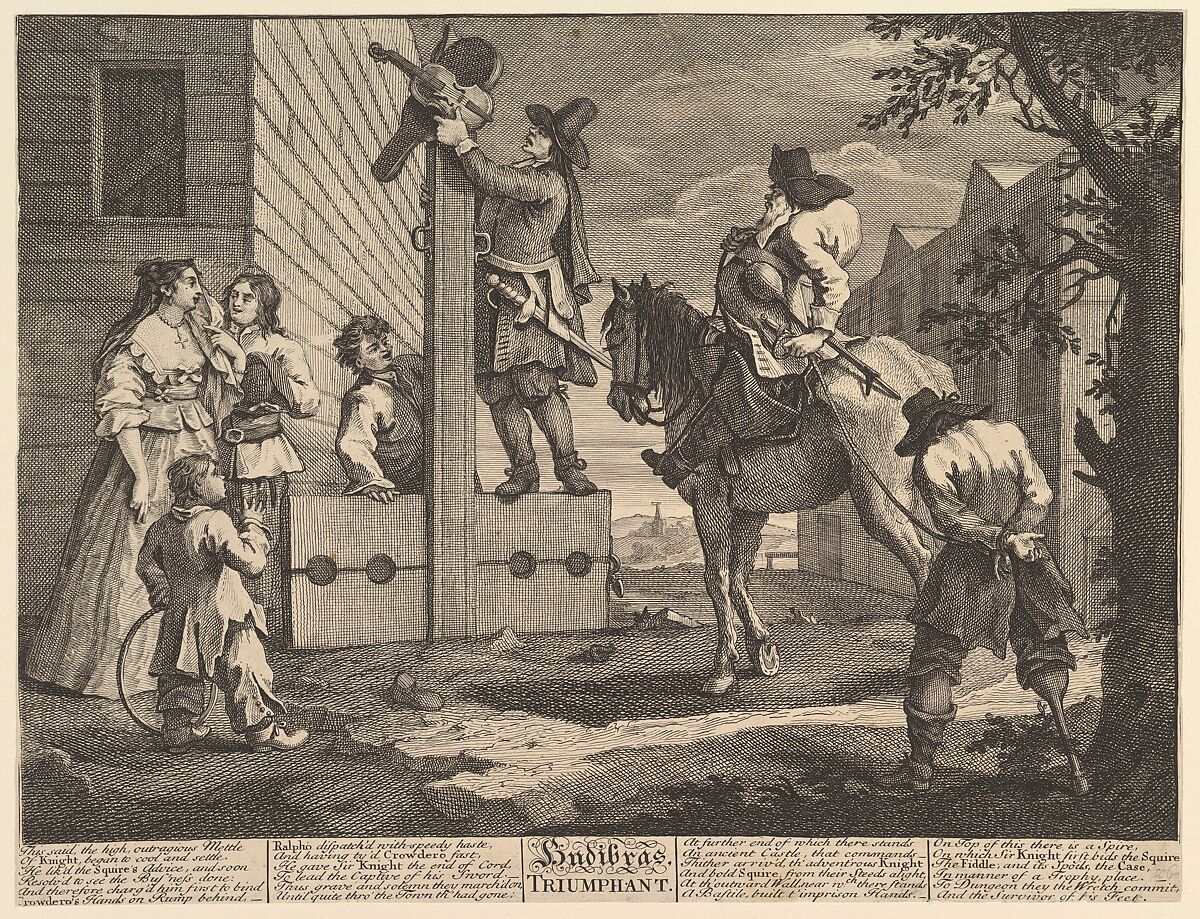 Hudibras Triumphant (Twelve Large Illustrations for Samuel Butler's Hudibras, Plate 4), William Hogarth (British, London 1697–1764 London), Etching and engraving; first state of three 