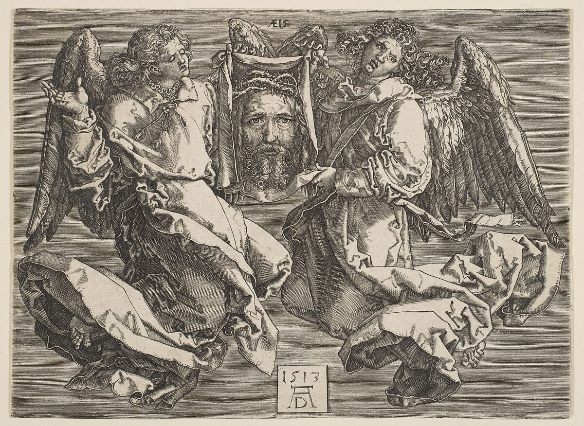 The Sudarium Carried by Two Angels, copy, After Albrecht Dürer (German, Nuremberg 1471–1528 Nuremberg), Engraving 